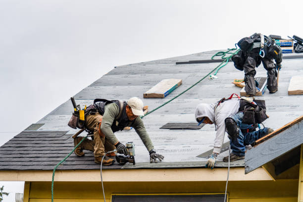 Professional Storm Damage Roof Repair technician working in Little Lake, CA